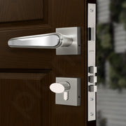 Plantex Main Door Lock/Mortise Lock for Doors - Robust Door Handle for Home with Brass Locks Body & Cylinder (PT-014, Satin & Chrome)