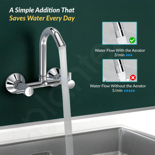 Plantex Brass Spindle Kitchen Mixer Tap/Sink Mixer Tap Hot and Cold with Wall Flange and Teflon Tape/Kitchen Sink Tap -(MKS-1278-Chrome)