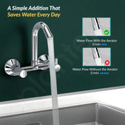 Plantex Brass Spindle Kitchen Mixer Tap/Sink Mixer Tap Hot and Cold with Wall Flange and Teflon Tape/Kitchen Sink Tap -(MKS-1278-Chrome)