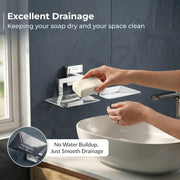 Plantex 304 Grade Stainless Steel Dual Soap Holder for Bathroom/Double Soap Dish/Soap Stand/Soap Case/Bathroom accesories - Decan (Chrome)