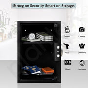Plantex 56 Litres Safe Locker for Home/Safety Locker Box with Electronic Keypad & Emergency Keys/Master & User Code Access with LED Light/Tijori Box/2 Years Warranty By Plantex - Black