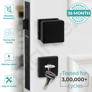 Plantex Heavy Duty Door Lock/Main Door Mortise Lock Handle/Handle Set for Home/Office/Door Accessories - (PT-011, Black)