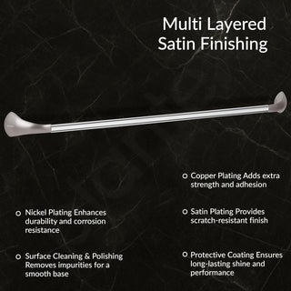Plantex Smero Pure Brass Towel Hanger for Bathroom/Single Towel Rod/Towel Bar/Bathroom Accessories - Effect (24 Inch-Satin Matt)