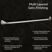 Plantex Smero Pure Brass Towel Hanger for Bathroom/Single Towel Rod/Towel Bar/Bathroom Accessories - Effect (24 Inch-Satin Matt)