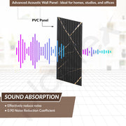 Plantex 3d Wall Panel for Interior Walls DÃ©cor/Eco-Friendly Fluted Panels for Wall/ PVC Louvers Panel - Pack of 10, Covers - 100 Sq. Ft (Black Gold Marble-12 Inch x 10 Ft)