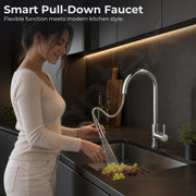 Plantex 304 Stainless Steel Pull-Down Kitchen Sink Tap/Sink Tap for Kitchen Basin with 360⁰ Swivel Spout/Kitchen Sink Faucet - (1062, Chrome)