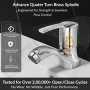 Plantex Pure Brass Pillar Cock Tap for Wash Basin with Water Saving Aerator/Tabletop Basin Tap with TeflonTape/7 Year Warranty by Planex (ÃƒÂ¢Ã¢â€šÂ¬Ã…Â½AQ-1403-Mirror Chrome)