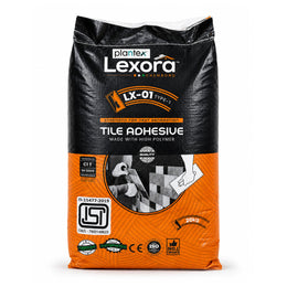 Plantex Lexora Tile Adhesive for Terracotta/Ceramic & Quarry Tiles/Polymer Modified Cement Adhesive for Floor & Wall Tiles Fixing/ Kitchen & Bathroom  Use - 20kg (LX-01, Grey)