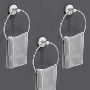Plantex Stainless Steel Towel Ring and Napkin Holder for Washbasin/Bathroom/Kitchen (Pack of 3)