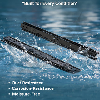 Plantex Drawer Channel/Regular Smooth & Quiet Close Ball Bearing Slider Drawer Channel for Home, Kitchen & Wardrobe/Telescopic Channel for Drawer/for Wooden & Metals Drawers (22-Inch,Black) Pair