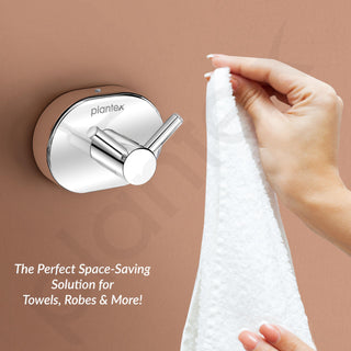 Plantex J4 Stainless Steel Clothes Hanger for Wall/Hangers for Bathroom/Robe Hook/Bathroom Accessories (Chrome Finish) Onix