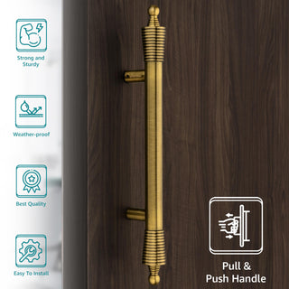 Plantex Heavy Duty Main Door Handle - 14 Inch Pull-Push Handle for Glass & Wooden Doors - Pack of 1 (Brass Antique) - 3 Years Warranty