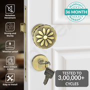 Plantex Heavy Duty Mortise Door Lock/Handle Set for Home/Office (Brass Antique & Gold)
