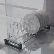 Plantex Stainless Steel Dish Rack/Plate Stand/Thali Stand for Modular Kitchen/Tandem Box Accessories - 10 Sections (Chrome/Pack of 1)