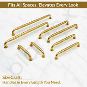 Plantex Cabinet Handle/Kitchen Cabinet Door Handle/Wardrobe/96 mm Cupboard Handle/Door Pull-Push Handle for Home/Office - Pack of 2 (Gold)