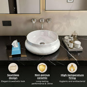 Plantex Ceramic Basin/Countertop Vessel Sink/Tabletop Wash Basin/Washbasin for Bathroom with 10 Years Glaze Warranty by Plantex (White Glossy - 16 x 16 x 5.5 Inch)