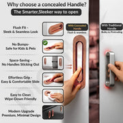 Plantex Sliding Door Handle/Concealed Handle for Sliding Door/224mm Concealed Handle for Wardrobe/Kitchen Cabinet - Pack of 2 (Rose Gold)