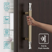 Plantex Heavy Duty Main Door Handle/14 Inch Door Handle for Main Door/Pull-Push Door Handle for Glass & Wooden Door - Pack of 1 (Satin White - Chrome Finish) - 3 Years Warranty