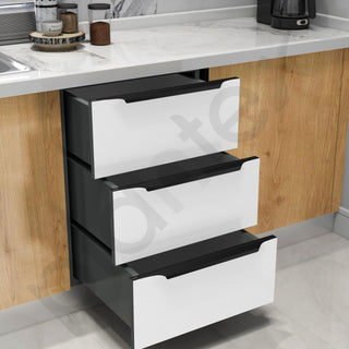 Plantex Profile Handle for Kitchen Cabinet/22 Inch Alluminium Drawer Profile Handle/Wardrobe Pull Handle for Home/Office/Hotel - Pack of 2 (Black)