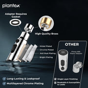 Plantex Brass Water Saving Nozzle for Kitchen Tap/Water Tap Extension with 3 Anti-Splash Modes/Upto 80% Water Saving/Fits F22 and M24 mm tap- (Chrome)
