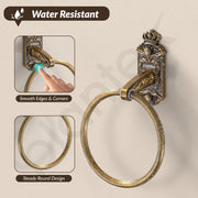 Plantex Aluminium Antique Towel Ring/Napkin Holder/Towel Hanger/Bathroom Accessories (Brass-Antique Finish)