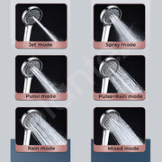Plantex ABS Round Hand Shower Without Hose Pipe for Bathroom/High Pressure Multi Function 6 Mode Spray Handheld Shower for Bathroom/Hand Shower for Home/Hotel-(644-Chrome)