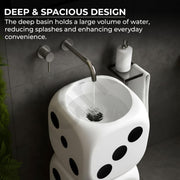 Plantex Pedestal Basin for Bathroom/Ceramic Free Standing Wash Basin/Round Basin for Home/Hotel - (APS-1083, 17 x 17 x 33 Inch, White - Round)
