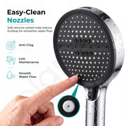 Plantex Hand Shower for Bathroom/6 Mode Multifunctional Shower/5-Inch ABS Plastic Silicone Handheld Shower Head/Easy Mode Switching – (Chrome, H-627)