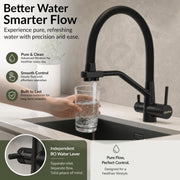 Plantex Flexible Tap for Kitchen Sink/Pure Brass Dual Flow Pull Out Sink Mixer Tap Hot and Cold/Movable/Rotable Water Mixer Faucet - (7904, Black)