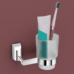 Plantex Smero Pure Brass Tooth Brush Holder/Tumbler Holder/Toothpaste Holder/Bathroom Accessories - Superb (Chrome)