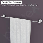 Plantex Stainless Steel Towel Holder for Bathroom/24 Inch Single Towel Rod/Towel Hanger/Stand/Bathroom Accessories - Pack of 1 (Chrome)