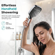 Plantex Hand Shower for Bathroom/3 Mode Multifunctional Shower/5-Inch ABS Plastic Silicone Handheld Shower/Easy Mode Switching – (Chrome, APS-679)