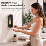 Plantex Liquid Soap Dispenser for Bathroom/ABS Plastic Refillable Soap Handwash Dispenser for Shampoo & Body Lotion - Ideal for Hotels/Hospitals/Restaurants/Offices - (Black)