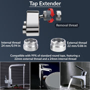 Plantex Brass Universal Rotation Splash Protector for Kitchen/2 Mode (Up Down Water Outlet) Tap extender for Kitchen sink-(H-143-Chrome)