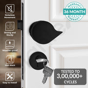 Plantex Heavy Duty Door Lock/Main Door Mortise Lock Handle/Handle Set for Home/Office/Door Accessories (Black)