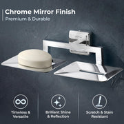 Plantex 304 Grade Stainless Steel Dual Soap Holder for Bathroom/Double Soap Dish/Soap Stand/Soap Case/Bathroom accesories - Decan (Chrome)