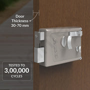 Plantex Heavy Duty Night Latch Door Lock with Key & Knob for Main Door/Inside Opening for Home,Hotel,Office - Pack of 1 (Matt)