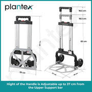 Plantex Heavy Duty Aluminum Platform Trolley for Home/Hand Truck with Black Bungee Cords for Moving Box/Utility Cart for Luggage Moving/Multipurpose Use Warehouse/Inustrial (Silver and Black)