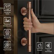 Plantex Main Door Handle/Pull & Push Handles for All Doors of House, Office, Hotels/300mm Wooden & Glass Door Handle - Pack of 1 (Rose Gold)