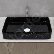 Plantex Ceramic Countertop Basin/Tabletop Washbasin/Bathroom Basin Sink/Marble Washbasin for Kitchen (White Veins, 24 x 13 x 5 Inch)
