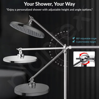 Plantex shower for bathroom full set with 3-Mode Hand Shower/304 Stainless Steel Flexible Hose Pipe & Hand Shower Holder-Chrome