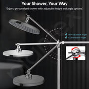 Plantex Shower For Bathroom Full Set with 3-Mode Hand Shower/304 Stainless Steel Flexible Hose Pipe & Hand Shower Holder-Chrome