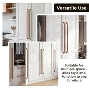 Plantex Aluminium Cabinet Handle/600mm Wardrobe Handle for Home/Cupboard Door Pull-Push Handles for Office - Pack of 1 (Rose Gold)