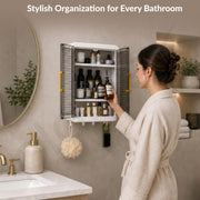 Plantex Wall Mount Bathroom Storage Cabinet/Self Adhesive Plastic Organizer for Skincare/Makeup/Toiletries/Multipurpose Storage Cabinet for Kitchen -Pack of 1(White, 32x40.5x13 cm)