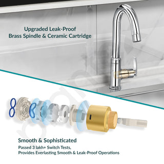 Plantex Pure Brass Sink Tap for Wash Basin with 360° Swivel Spout/Kitchen Sink Tap with Water Saving Aerator/Water Tap- 7 Year Warranty by Plantex (COL-1012-Chrome)