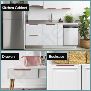 Plantex Profile Handle for Kitchen Cabinet/14 Inch Alluminium Drawer Profile Handle/Wardrobe Pull Handle for Home/Office/Hotel - Pack of 1 (Rose Gold)