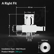 Plantex 2 in 1 Angle Cock with Health faucet and Hand Shower Holder/Angle Valve for Bathroom/Hand shower Bracket/Angle Valve with Faucet Bracket/Bathroom Accessories - Pack of 1(AC22)