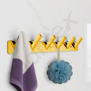 Plantex Wall Hooks for Hanging Cloth/Stainless Steel Towel Hangers/Bathroom Robe Hooks/Door Hangers/Square Wall Hook/Hook Rail for Hanging Keys - 6 Hooks (Pack of 3, PVD Gold)