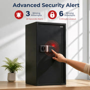 Plantex 106 Ltr. Safe Locker For Home/Digital Locker/Electronic Safety Locker with Master & User Dual Code Access with Emergency Key/2 Years Warranty By Plantex (Black)