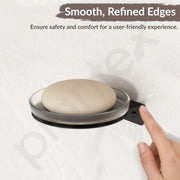 Plantex Single Soap Dish/Stainless Steel Glass Soap Holder/Case/Stand/Soap Bar for Kitchen/Bathroom Accessories - Pack of 1 (Black)